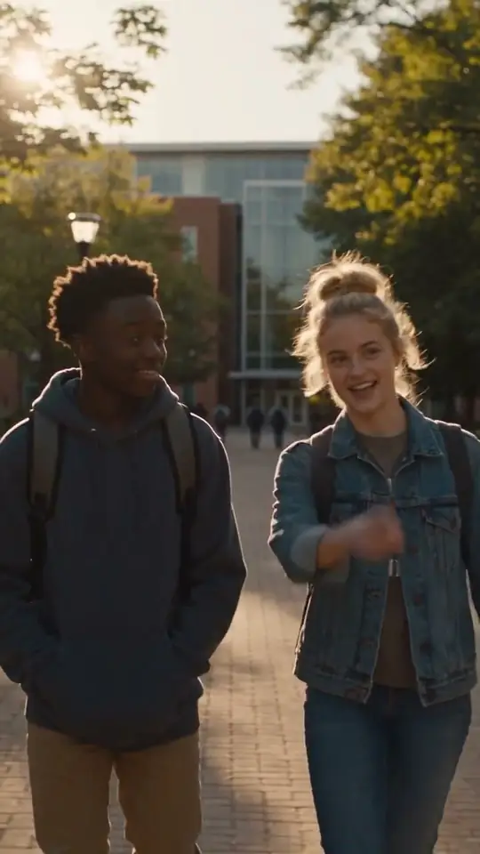 A student planning university choices with a current student adviser