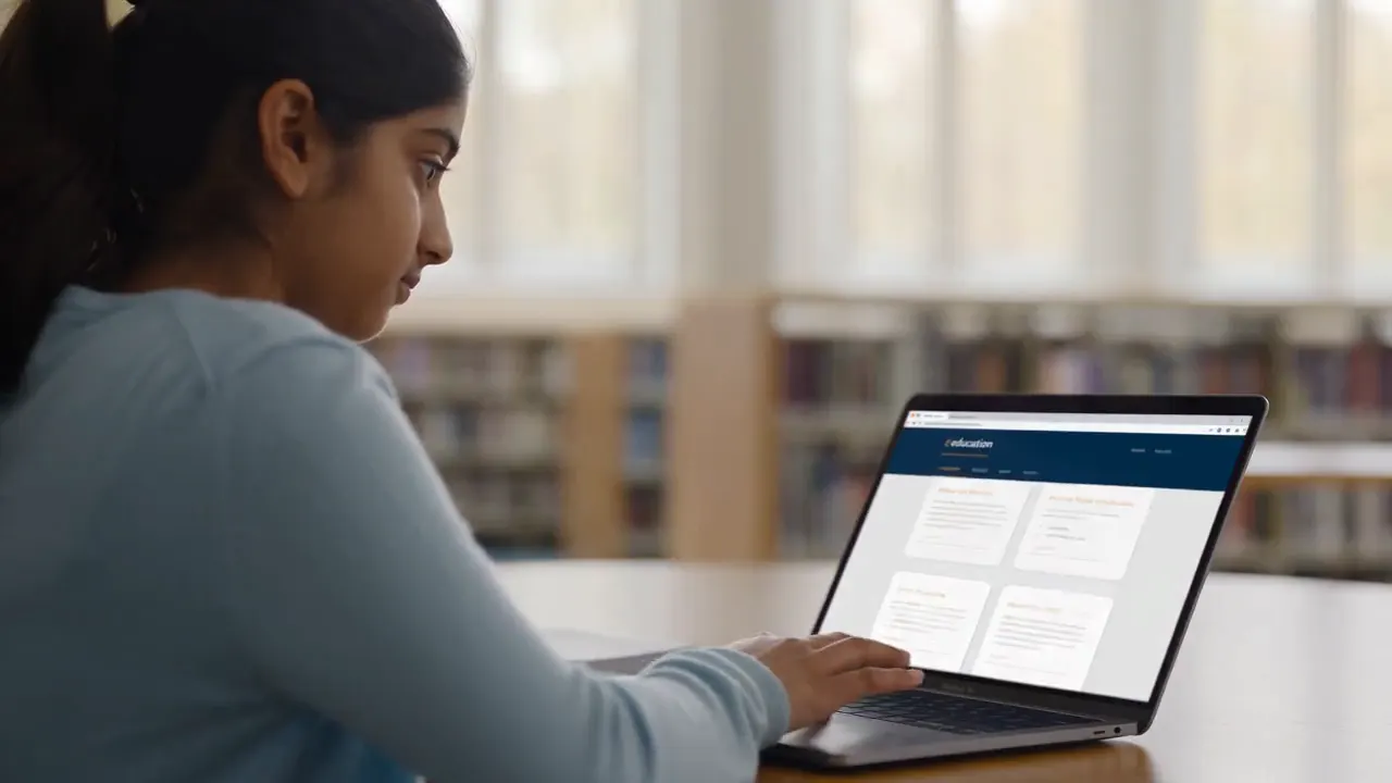 A student exploring the Stellar Resource Library